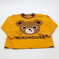 MIKI HOUSE ミキハウス 長袖Tシャツ くま 総柄 黄色 90cm
