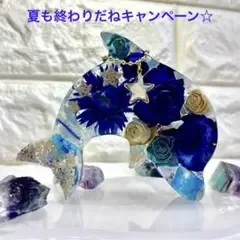 波音を感じるイルカオルゴナイト|海モチーフ・イルカ・天然石・レジンアート