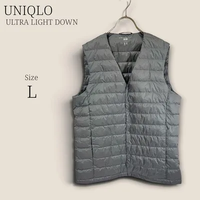 【極美品】 UNIQLO ユニクロ ウルトラライトダウンベスト Lサイズ グレー