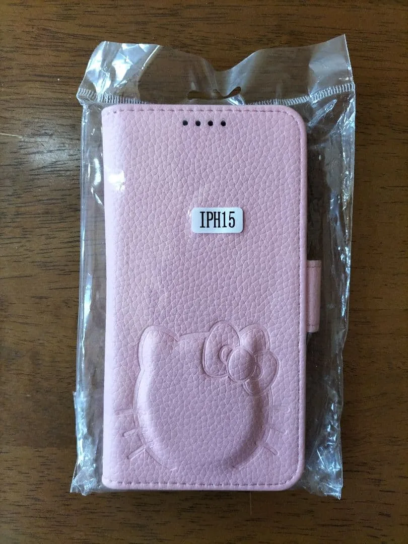 NEW iPhone 15 手帳型ケース ピンク ストラップ付