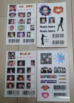 สติ๊กเกอร์ Namie Amuro SPEED MAX purikura ชุด 4 ชิ้น Heisei Retro