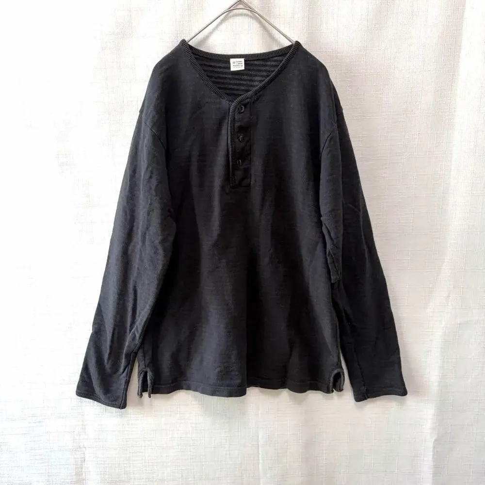 Green Label Relaxing ヘンリーネック 長袖ロンT 黒