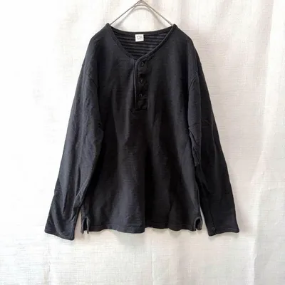 Green Label Relaxing ヘンリーネック 長袖ロンT 黒