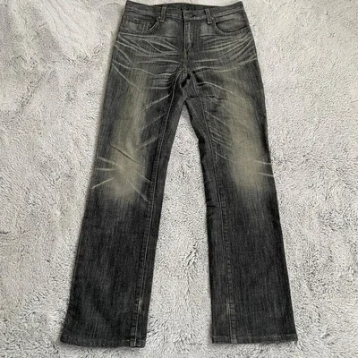 Levi's 505 ブラックデニム W30 鬼ヒゲ ハチノス