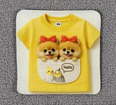 ハンドメイド☆ハンカチ☆ポメちゃんTシャツ