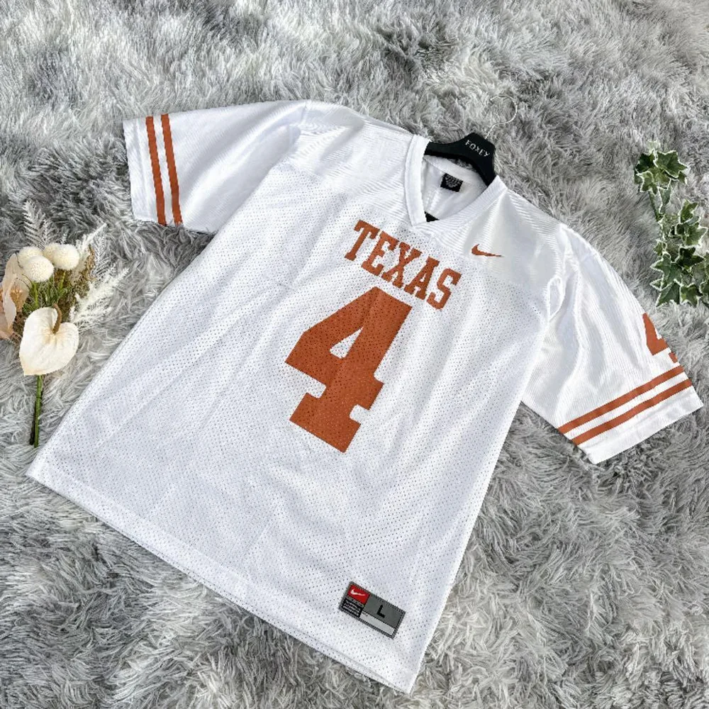 【希少】ナイキ TEXAS フットボールシャツ ゲームシャツ L ホワイト 刺繍