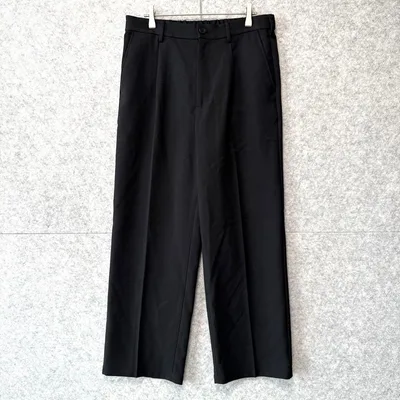 【美品】 GU ジーユー トラウザーパンツ 黒 M 美シルエット スラックス
