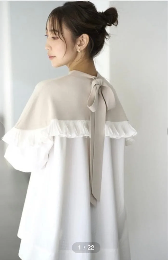 セルフォード バックリボンニットコンビプルオーバー