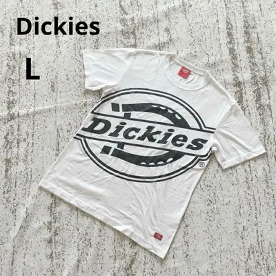 ディッキーズ 半袖Tシャツ L 白 黒 ロゴプリント クルーネック カジュアル
