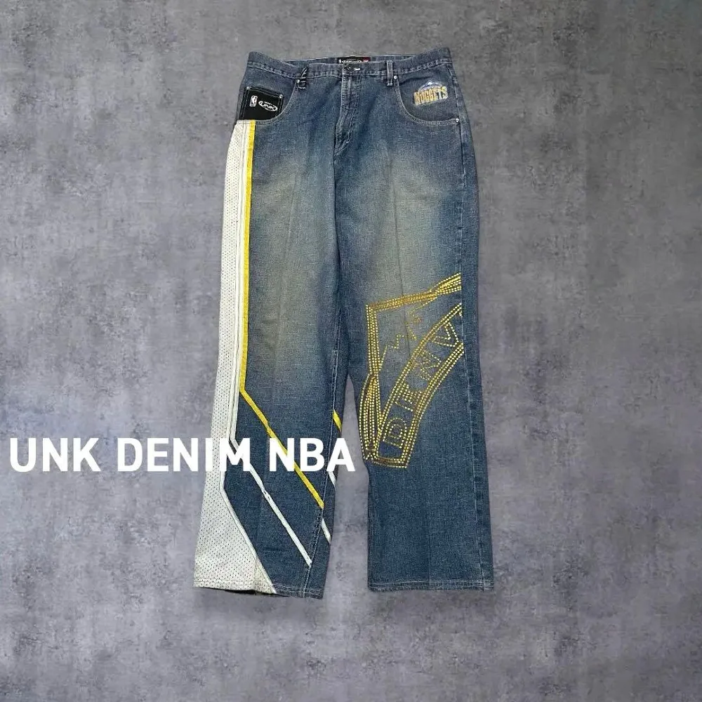 UNK DENIM NBA ナゲッツ バギーデニムパンツ 36 Y2K 極太古着