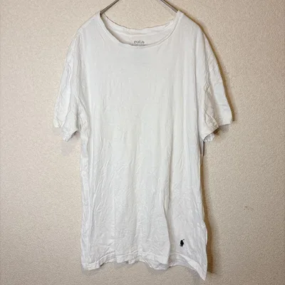 ポロラルフローレン【L】半袖Tシャツ 丸首 ワンポイント 白 綿 インナー