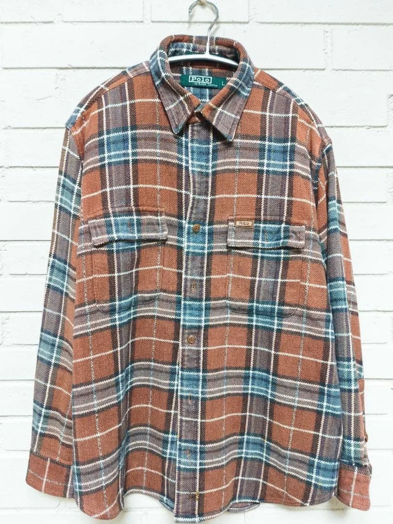 Polo by Ralphlauren フランネルチェックシャツ L