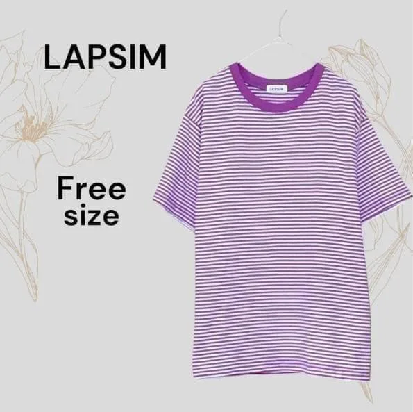 LEPSIM レプシィム ピンク×白 ボーダー Tシャツ フリーサイズ 半袖