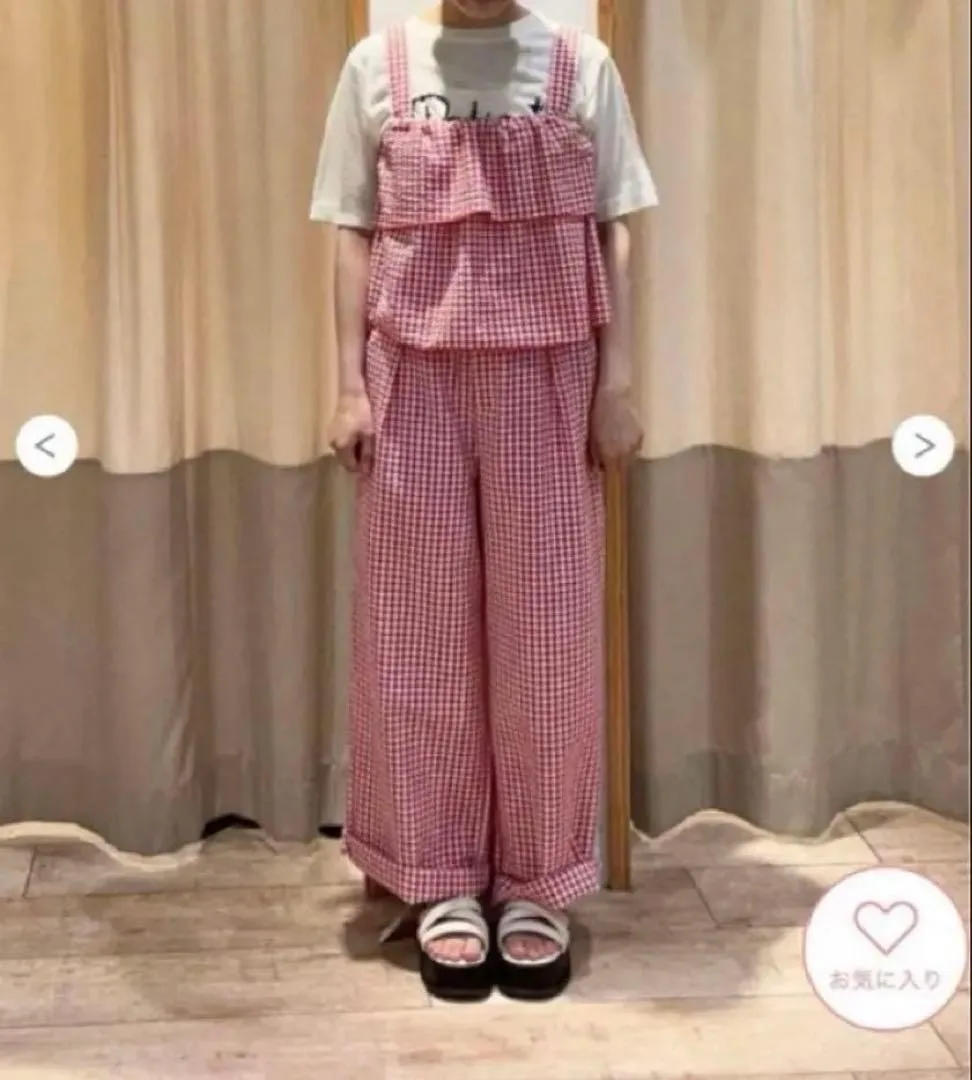 ehka sopo ギンガムチェック ビスチェ パンツ サマンサモスモス 赤