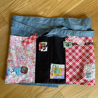 ハンドメイド パッチワーク エプロン カフェエプロン