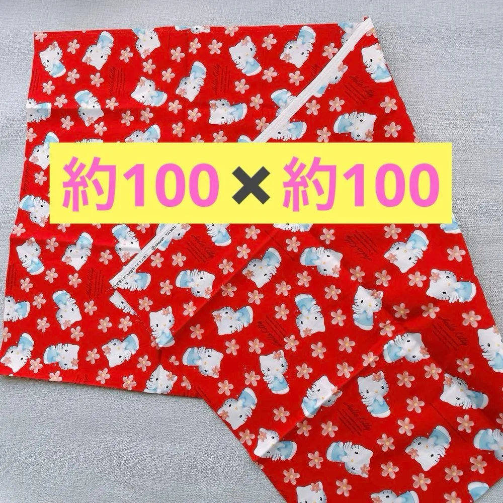 平成レトロ★エンジェルキティ ハローキティ 当時物 生地 布 レッド 廃盤品