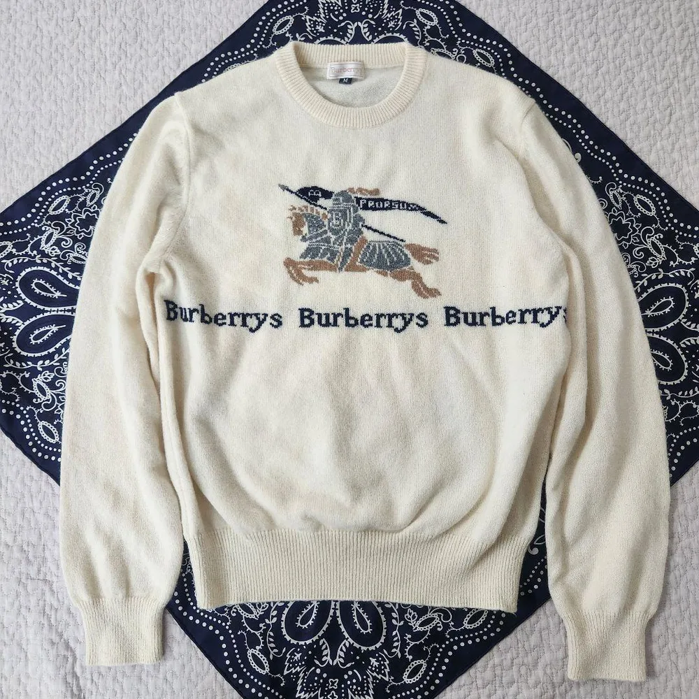 レア◎BURBERRY カシミヤ混ニット セーター ホースロゴ