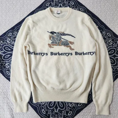 レア◎BURBERRY カシミヤ混ニット セーター ホースロゴ