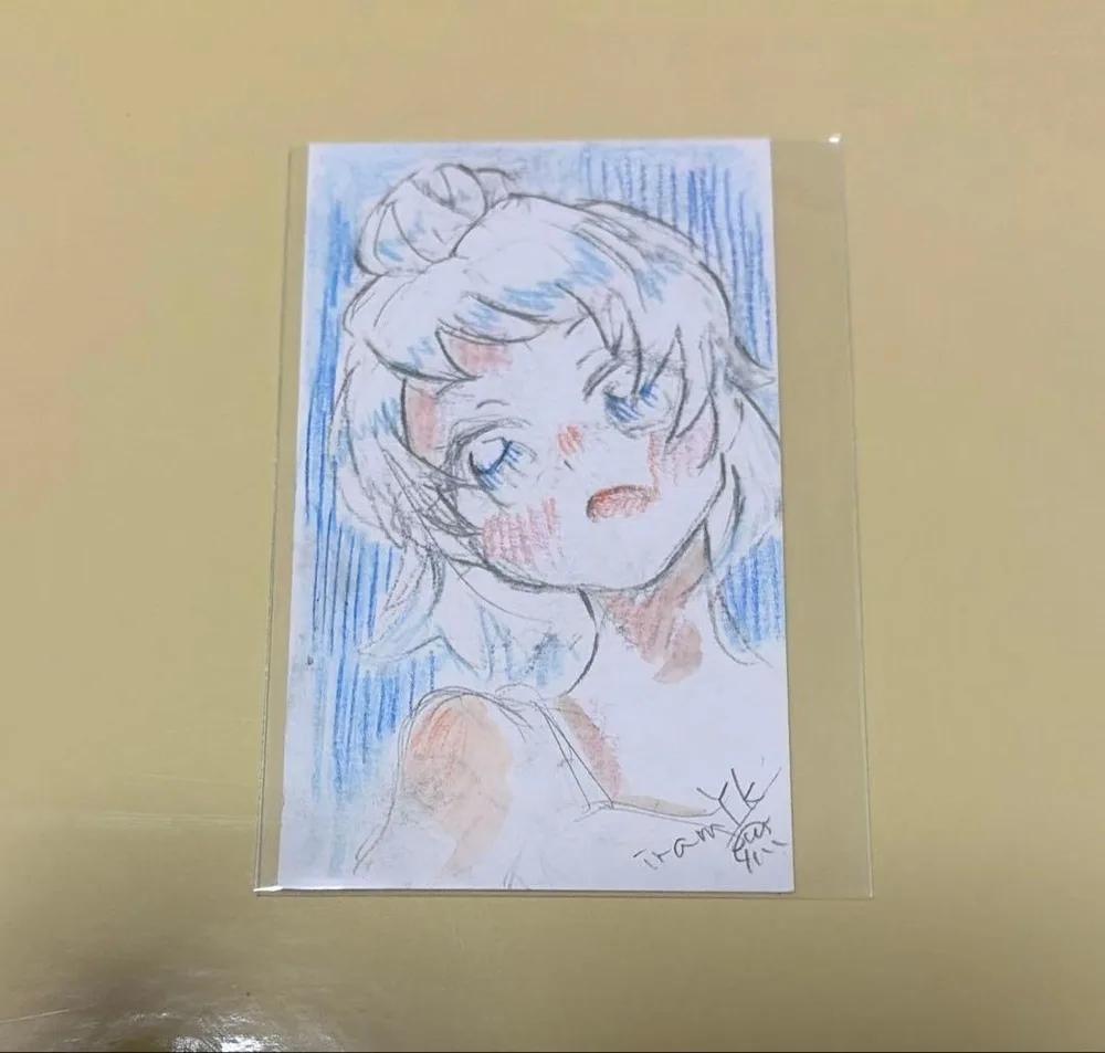 【ミニ原画3】オリジナルイラスト 女の子 カードサイズ
