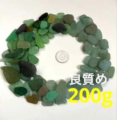 シーグラス 良質め グリーン系 緑 シーグラスアート ハンドメイド 工作
