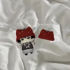 【 ぬい活に 】 にじぱぺ ねこみみニット いちご 着せ替え 帽子 ぬいぐるみ