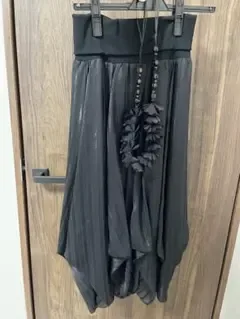 ★美品★黒いシフォン製ハイウエストスカート 9号