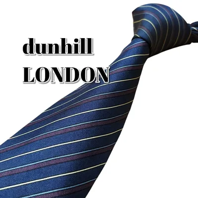 ★dunhill LONDON★ ネイビー系 ストライプ イタリア製