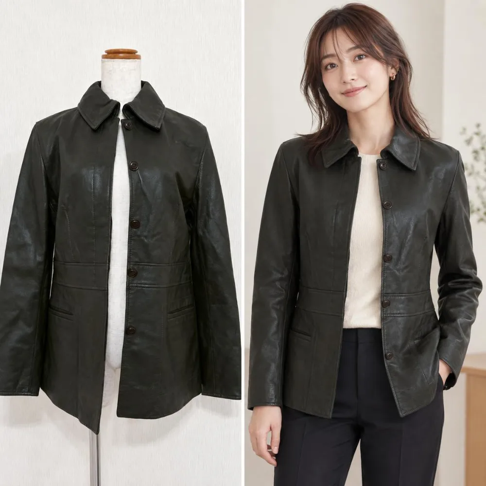 BELTA BUONO キッドレザージャケット ダークグリーン(9AR)