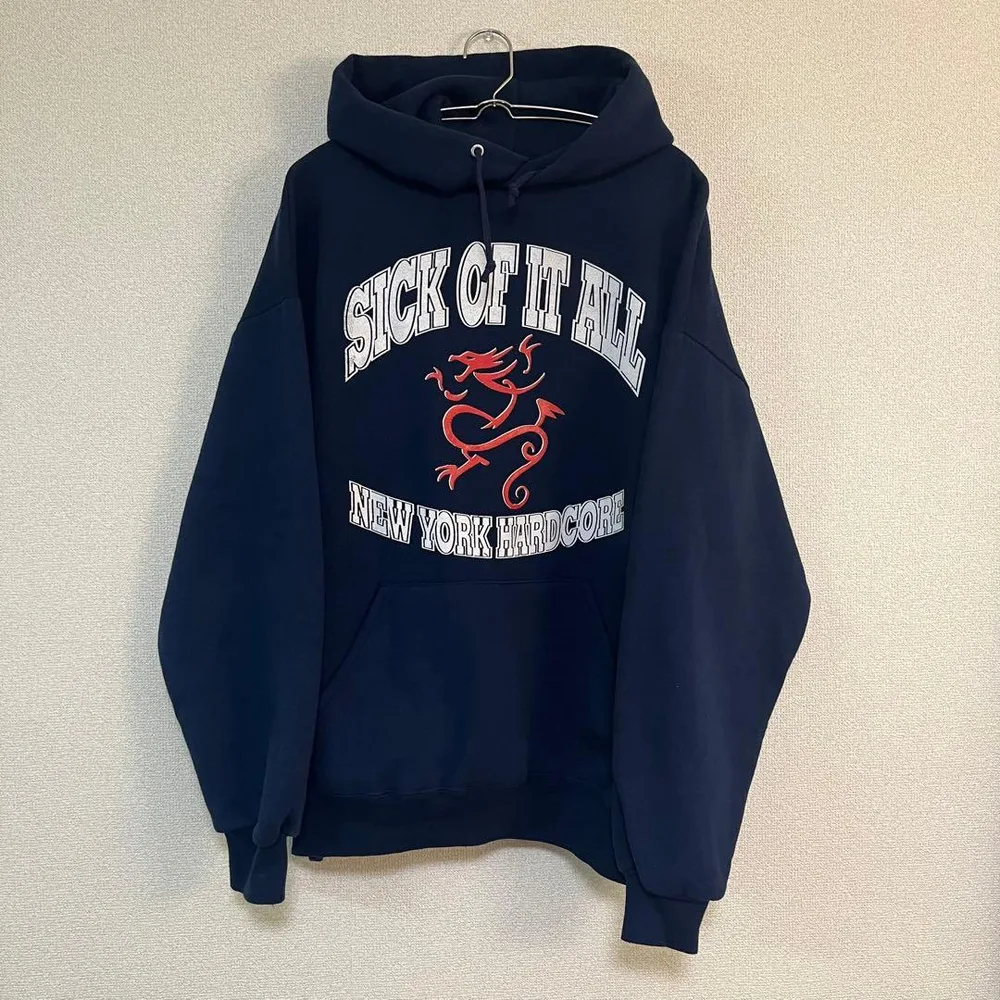SICK OF IT ALL パーカー USA製 JERZEES ネイビー
