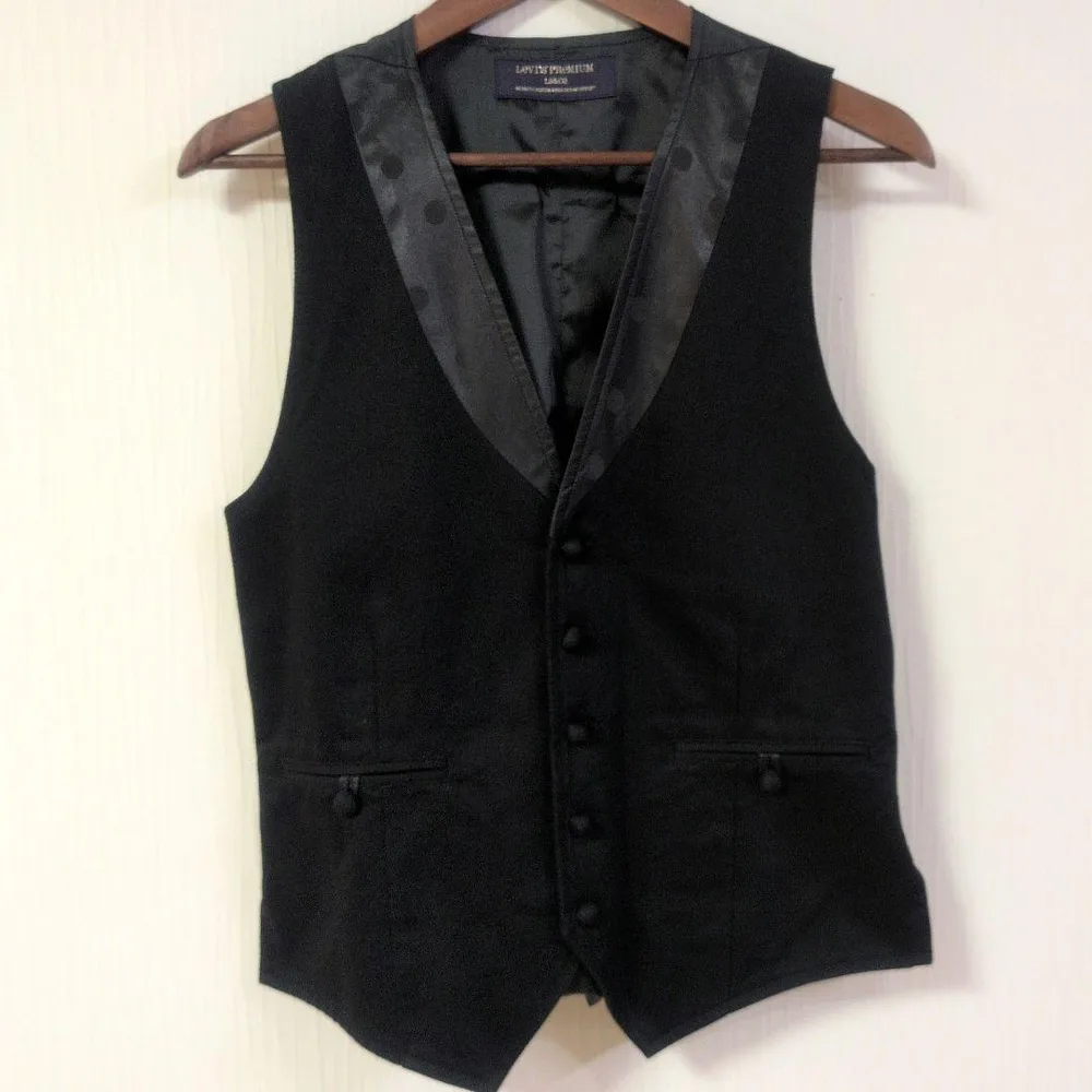 LEVI'S PREMIUM ベスト ブラック ドット柄 M