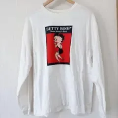 BETTY BOOP ベティブープ ロンT 長袖 プリント M 白 ゆったり
