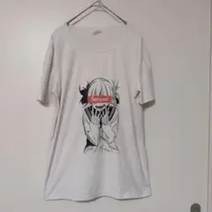 ノーブランド Tシャツ クルーネック 半袖 プリント M 白 綿 タウンユース