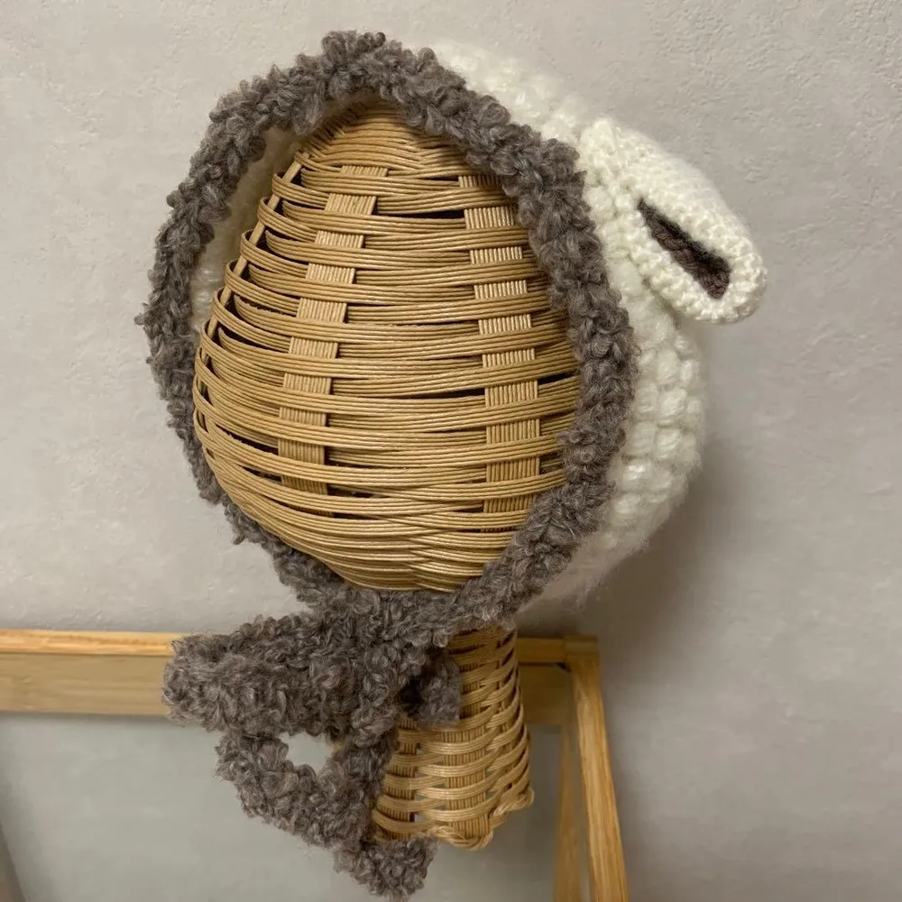 ハンドメイド ひつじ ボンネット お正月