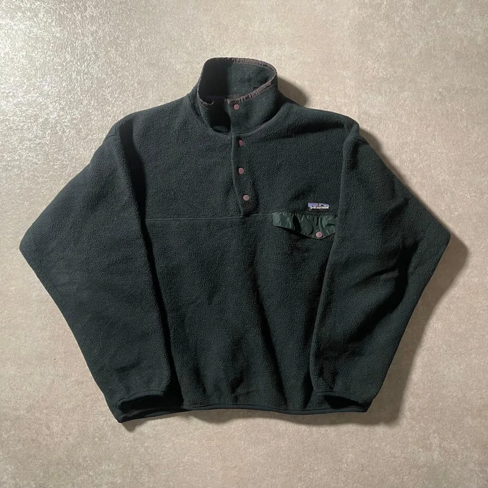 90s Patagonia スナップT ハンターグリーン シンチラ フリース L