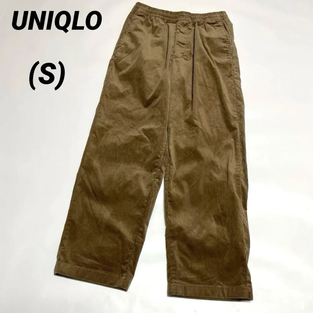 UNIQLO ユニクロ コーデュロイ テーパードワイドパンツ 茶色 ブラウン