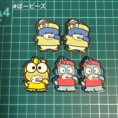 浮き彫り アクリルチャーム プレート 5個セット