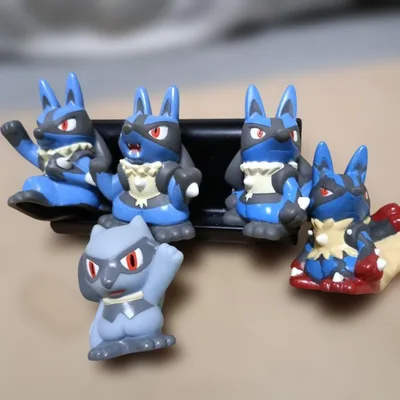 ポケモン メガルカリオほか 指人形 まとめ売り 中古品(リオルも)