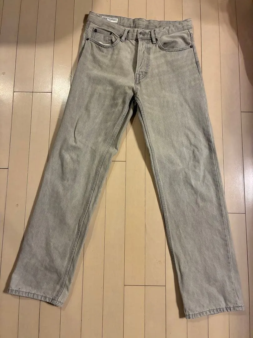 ZARA デニムパンツ グレー メンズ