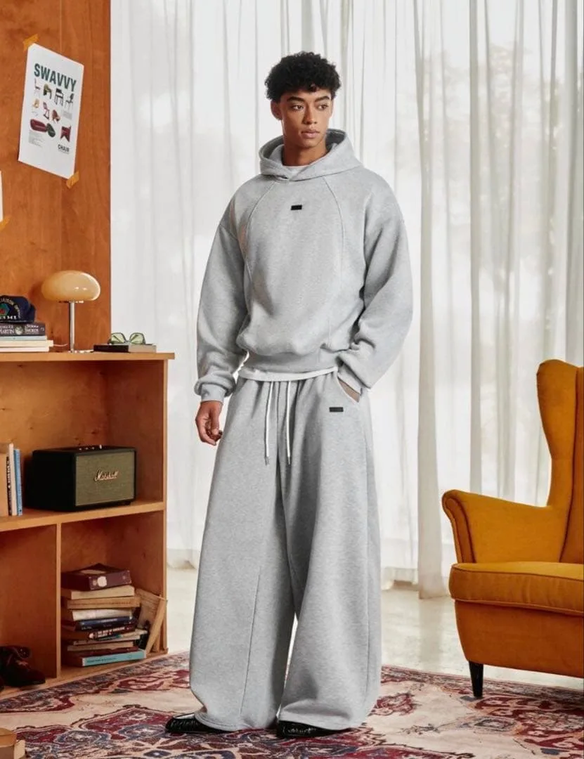 スウェット セットアップ ワイドパンツ グレー M