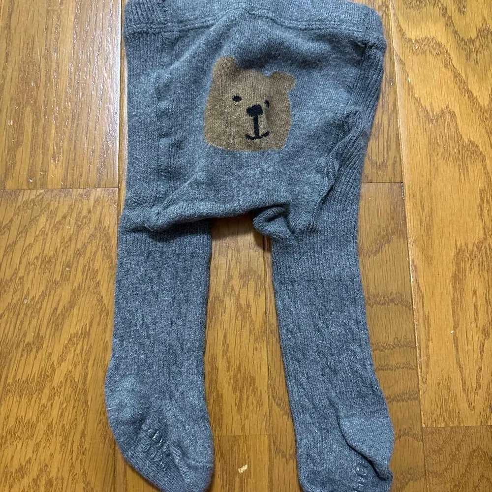 翌日発送❣️ ベビータイツ くま柄 グレー