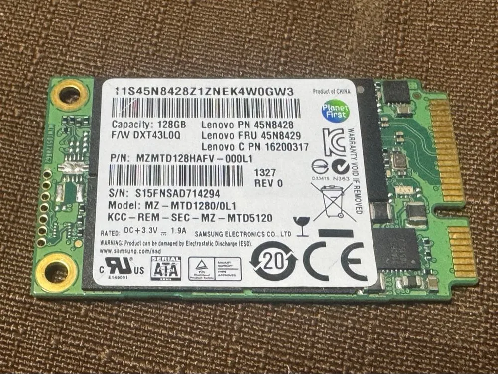 【動作確認済】Samsung mSATA SSD 128GB