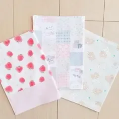 ハンドメイド ランチョンマット 女の子 いちご くま ねこ 可愛い 25×35