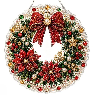 クリスマス リース ダイヤモンドアート パールアート キット 壁掛け