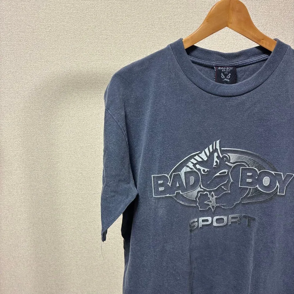 90s BAD BOY SPORT バッドボーイ グレー Tシャツ フェード