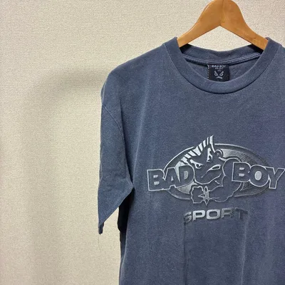 90s BAD BOY SPORT バッドボーイ グレー Tシャツ フェード