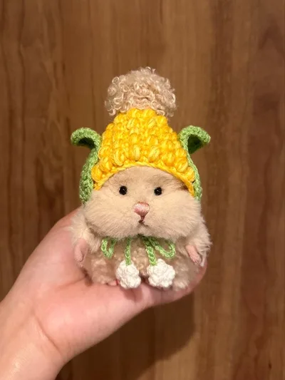ハンドメイド ぬい服 はむにぎり とうもろこし帽子