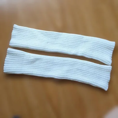 リブ編み レッグウォーマー ホワイト