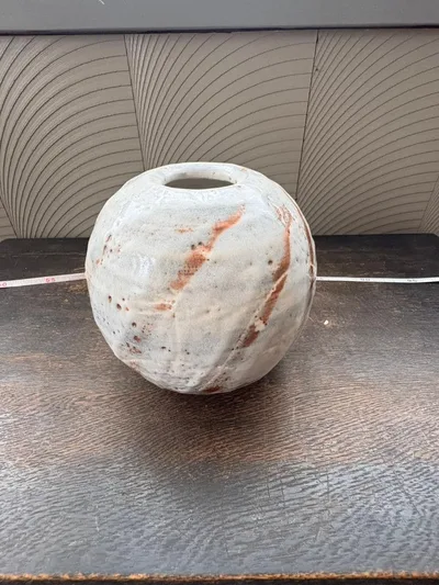 陶器 花瓶 壺型 フラワーベース 貫入