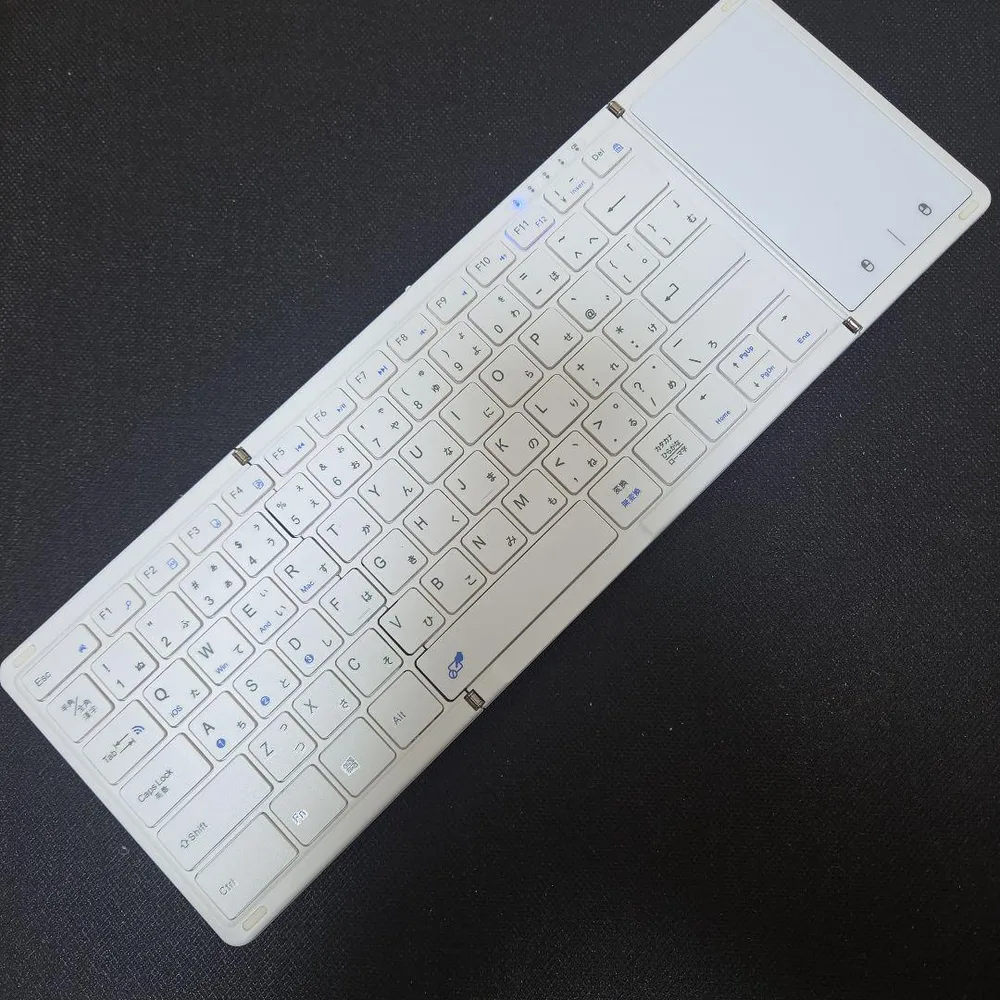 折りたたみ式 Bluetoothキーボード タッチパッド搭載 ホワイト