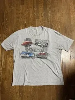クラシックカー グラフィック Tシャツ グレー